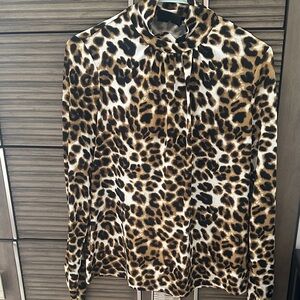 New York & Company Leopard Print Blouse